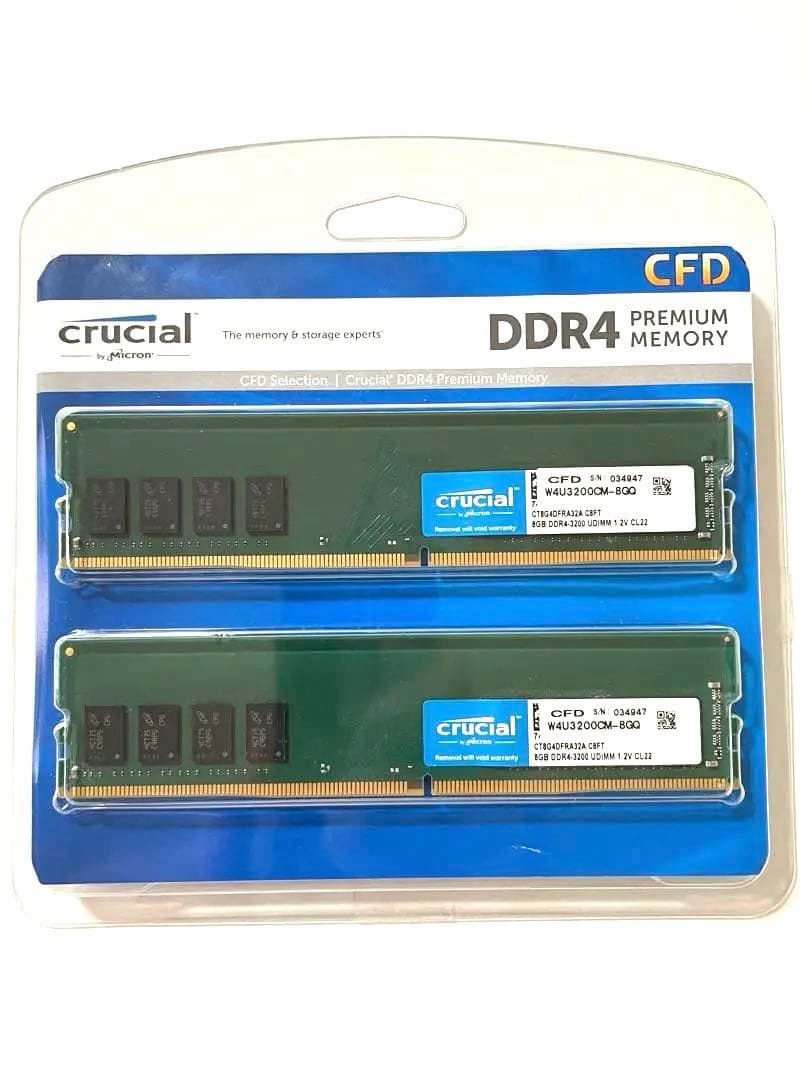 Crucial DDR4 16GB (8GB × 2枚) メモリ