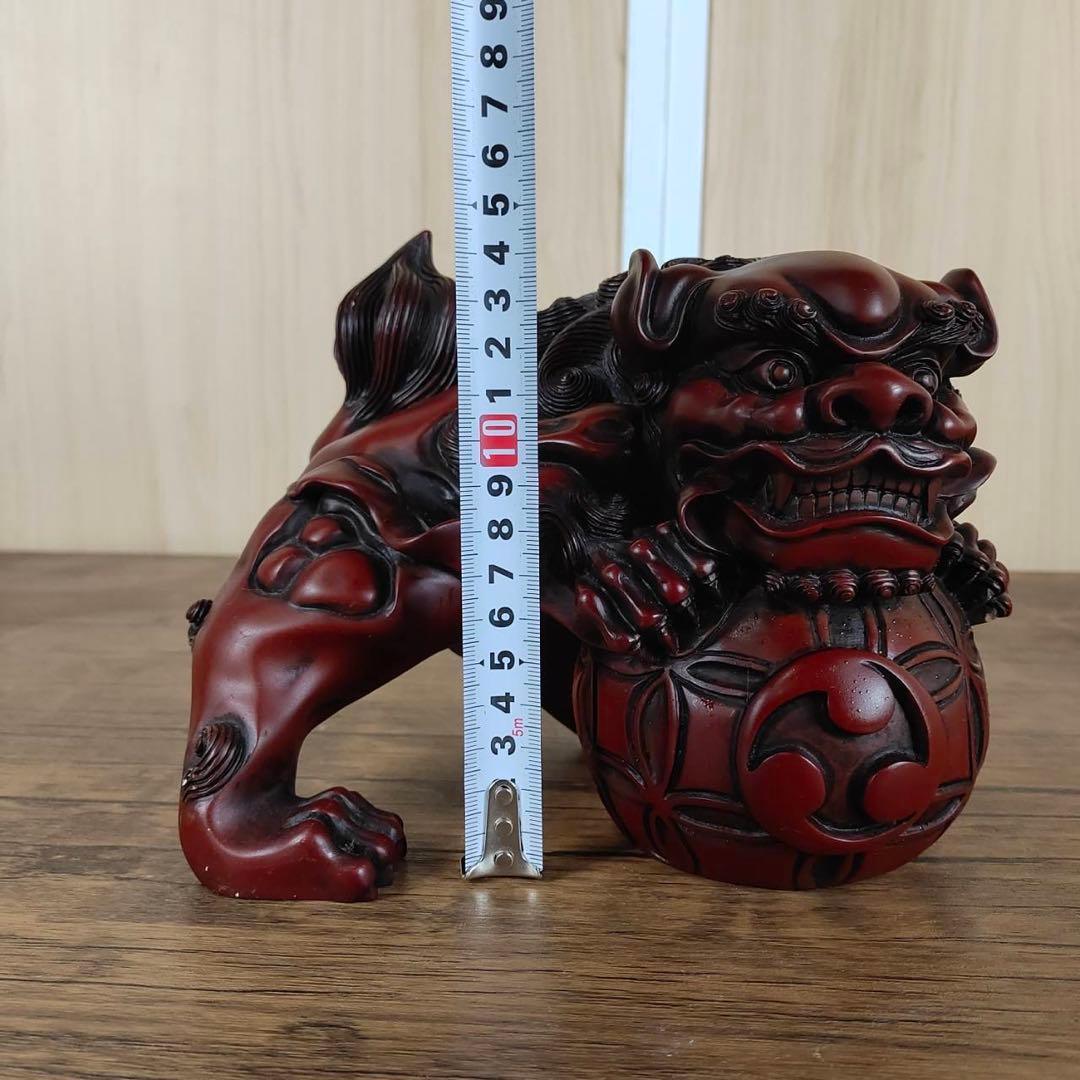 玉乗りシーサー　獅子　魔よけ　玉乗り獅子置物 開運 魔除け 縁起物 骨董品