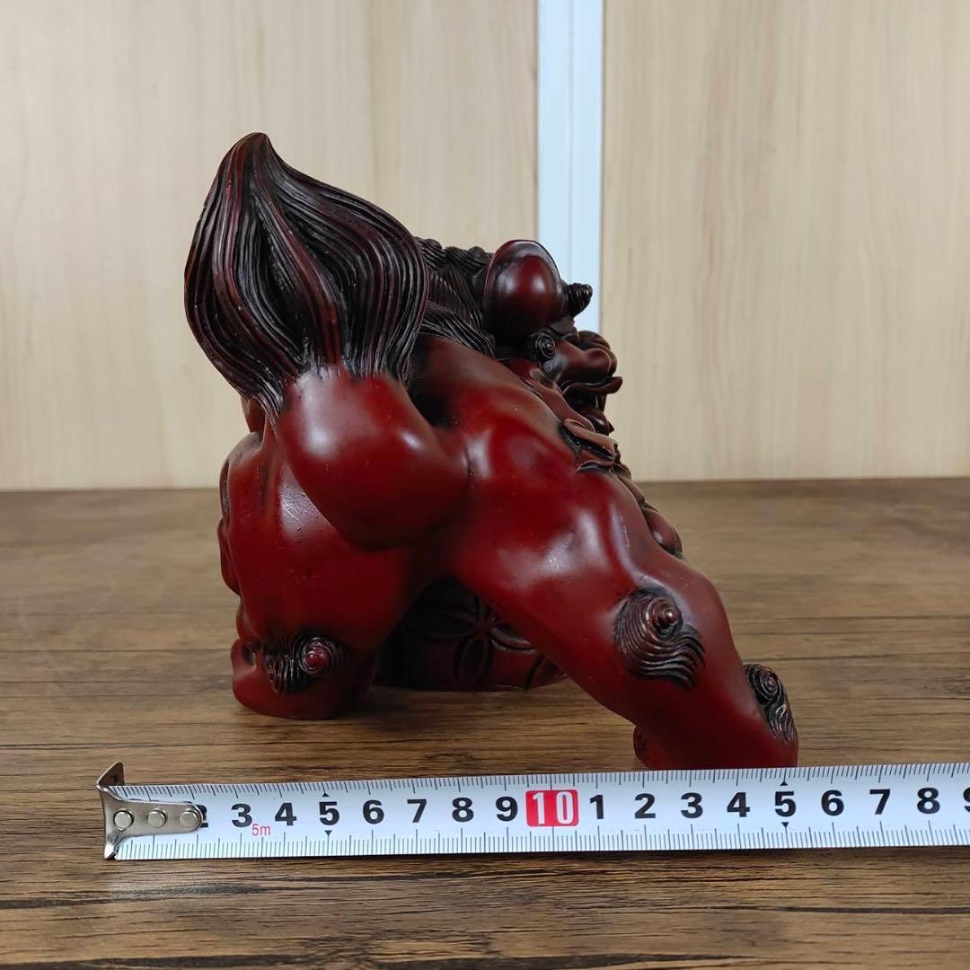 玉乗りシーサー　獅子　魔よけ　玉乗り獅子置物 開運 魔除け 縁起物 骨董品