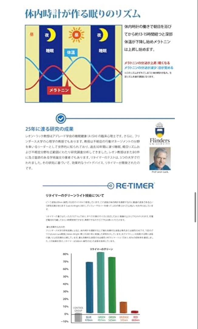 Retimer リタイマー　ライトセラピーデバイス　ゴーグル　グリーンLED