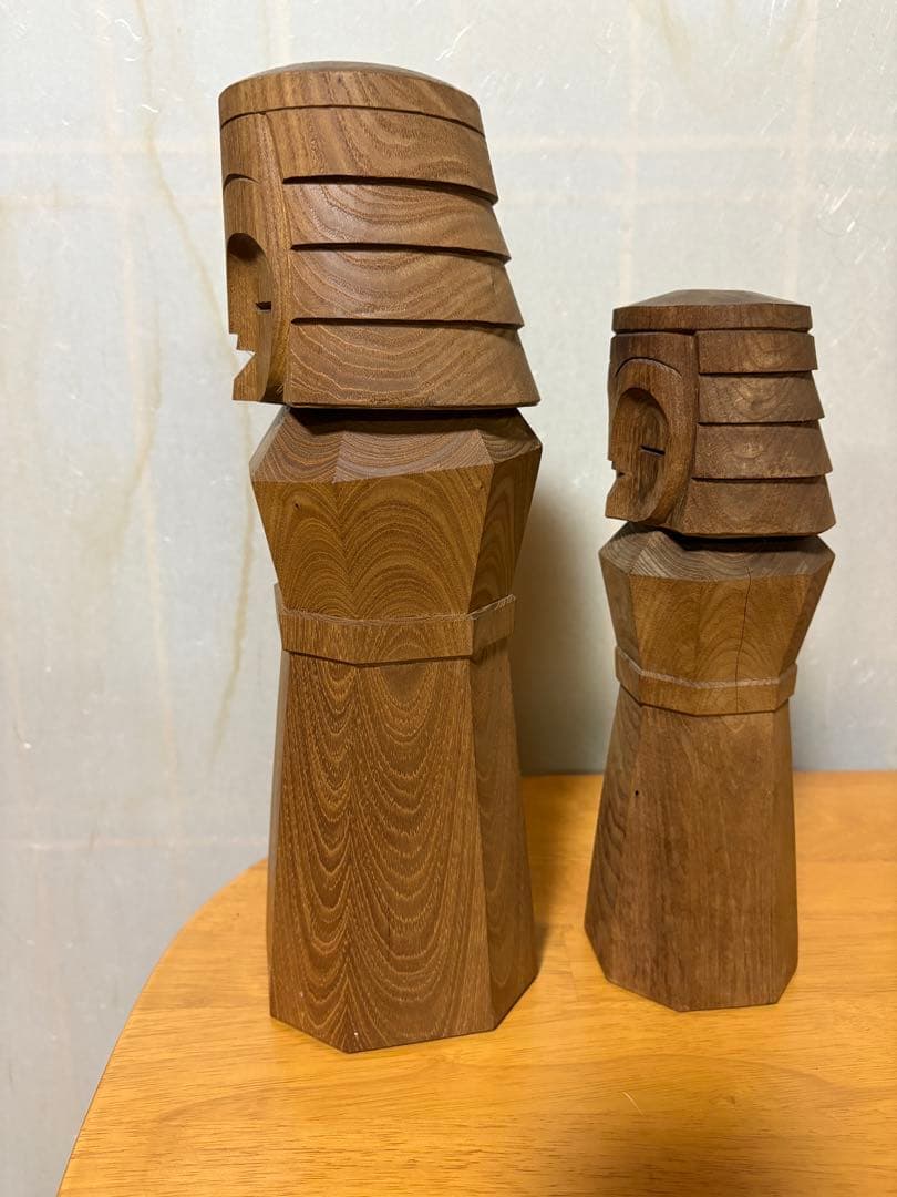特大！35㎝と、28㎝の木彫りニボポ 網走刑務所制作/刻印あり