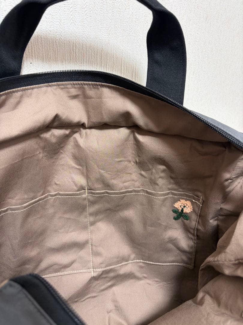 ヴ*ガ様 ミナペルホネン＊パッチギャザポケファスナートートLL✂️ハンドメイド
