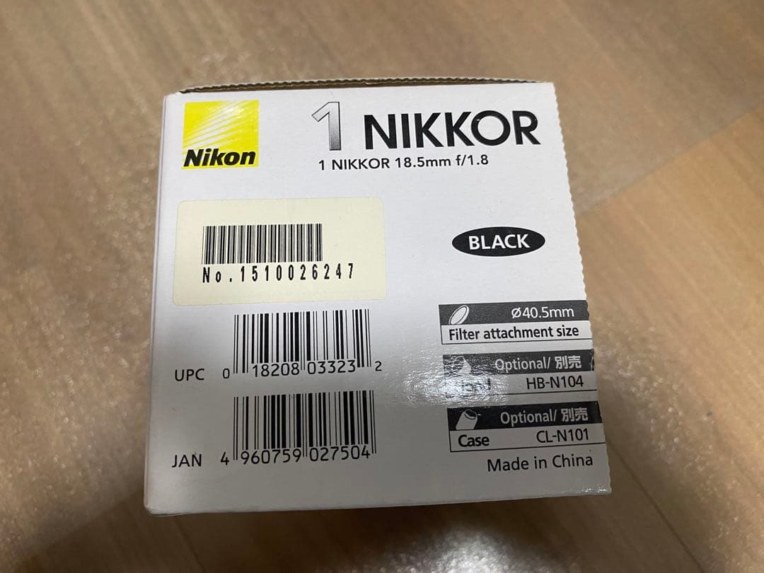 新品未使用 Nikon 単焦点レンズ 1 NIKKOR 18.5mm f/1.8