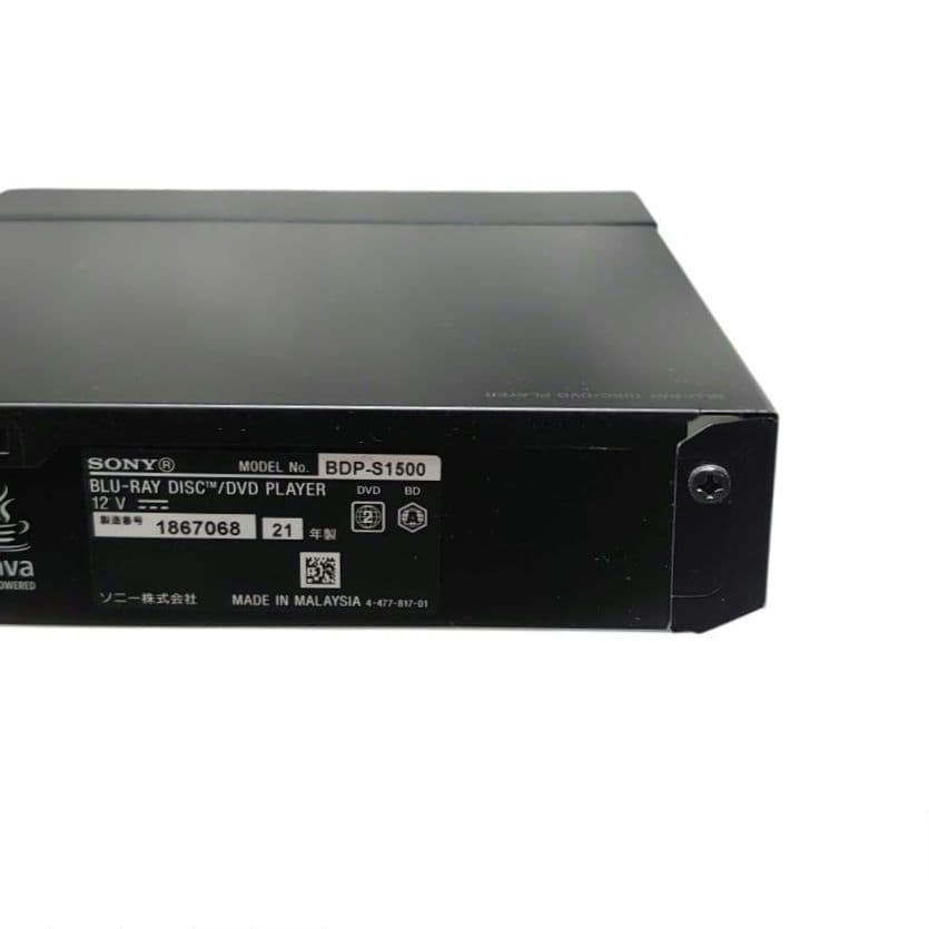 【美品】SONY Blu-rayプレーヤー/DVDプレーヤー BDP-S1500