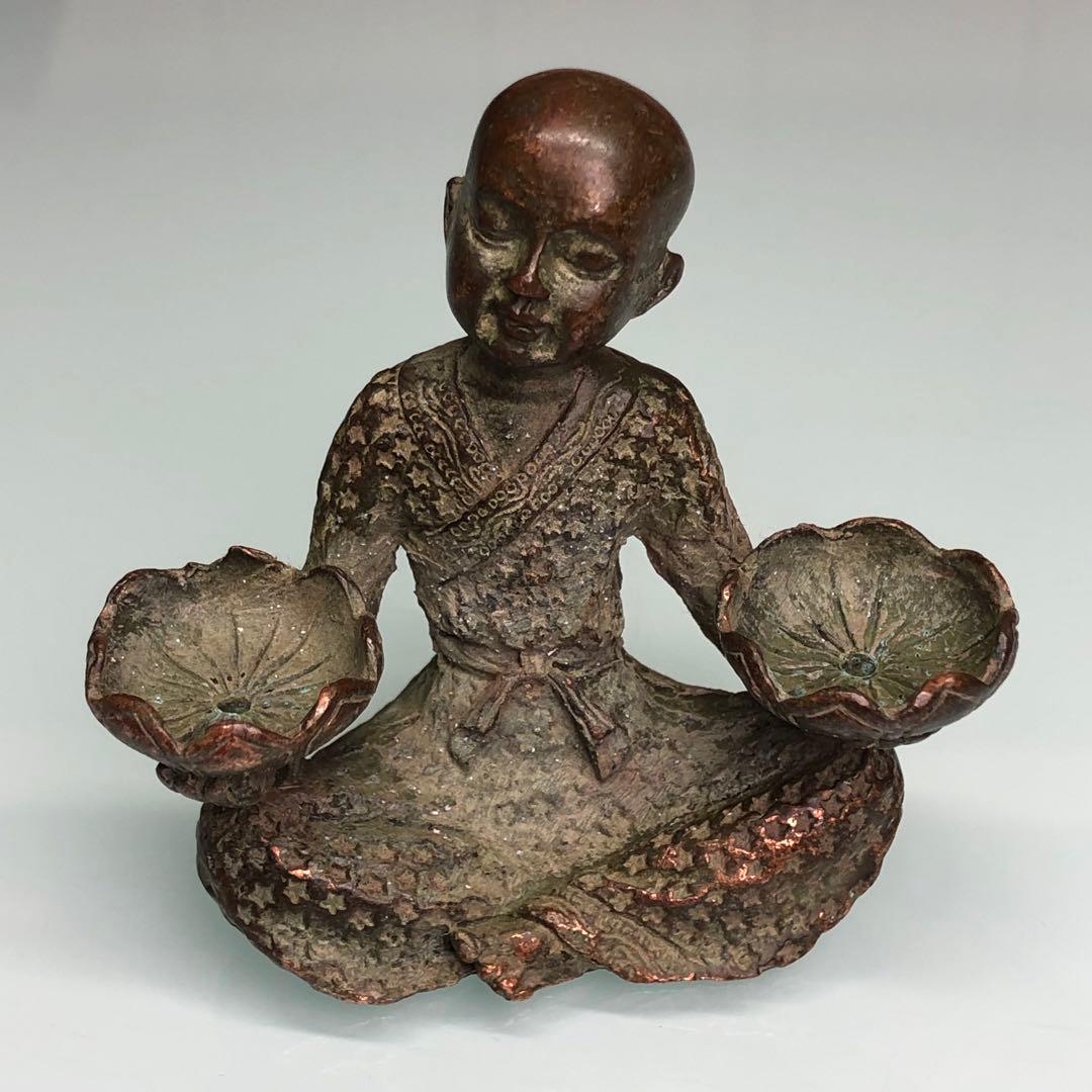 旧蔵　時代物　文房具　銅製　文鎮置物　筆置き　根付け　アンティーク　骨董品