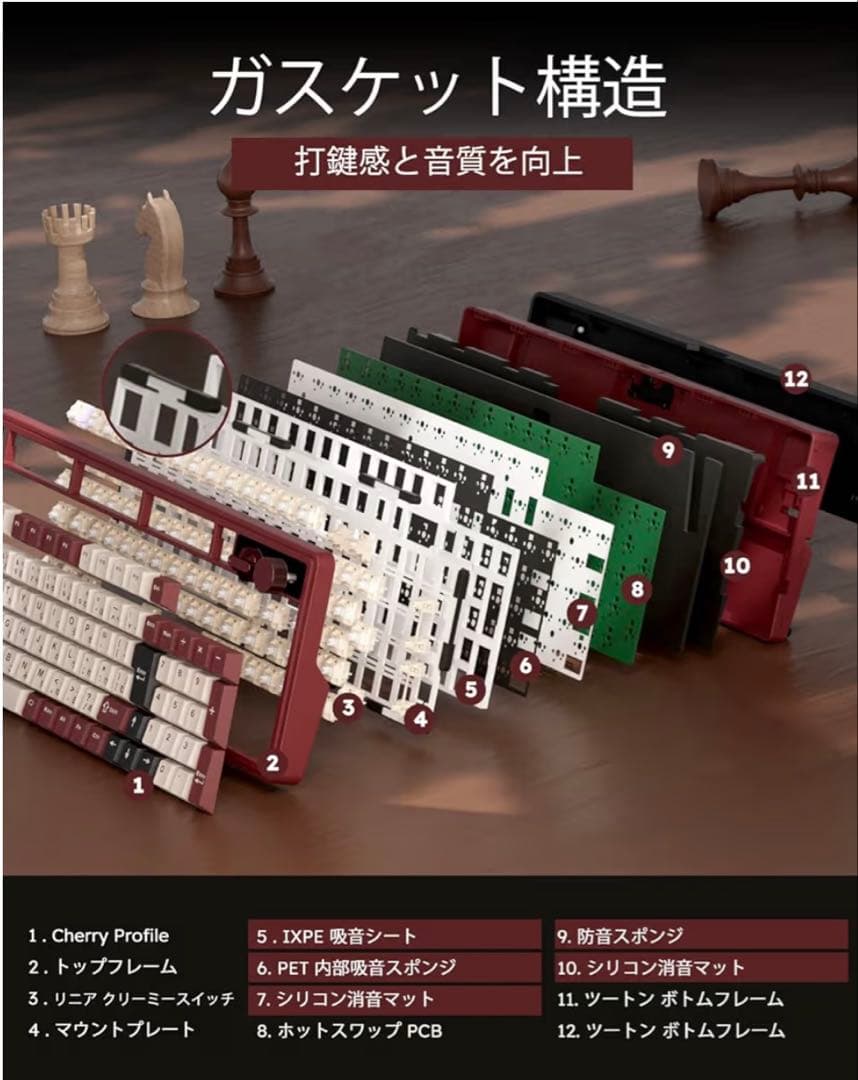 ワイヤレス メカニカルキーボード 日本語配列