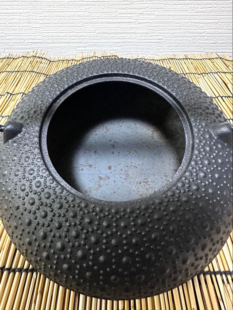 ＵＳＥＤ、良品　南部盛榮堂ＯＩＧＥＮ丸平丸亀甲　メーカー保証ＩＨ対応品　南部鉄瓶