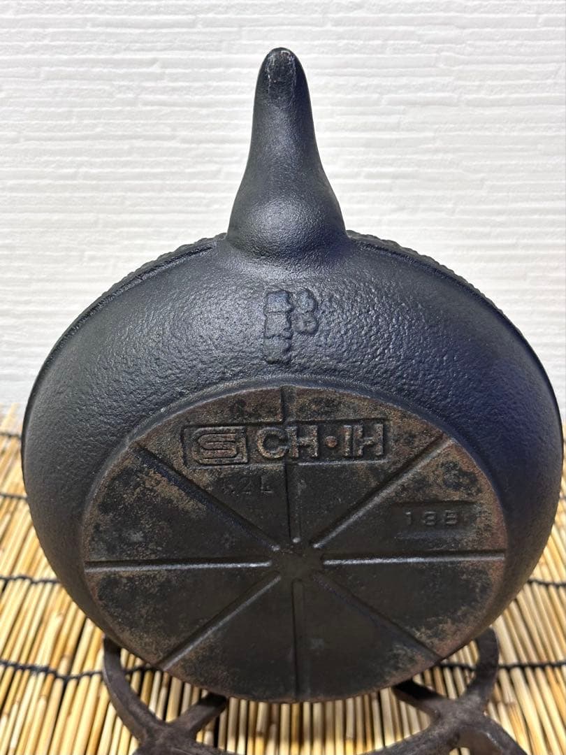 ＵＳＥＤ、良品　南部盛榮堂ＯＩＧＥＮ丸平丸亀甲　メーカー保証ＩＨ対応品　南部鉄瓶