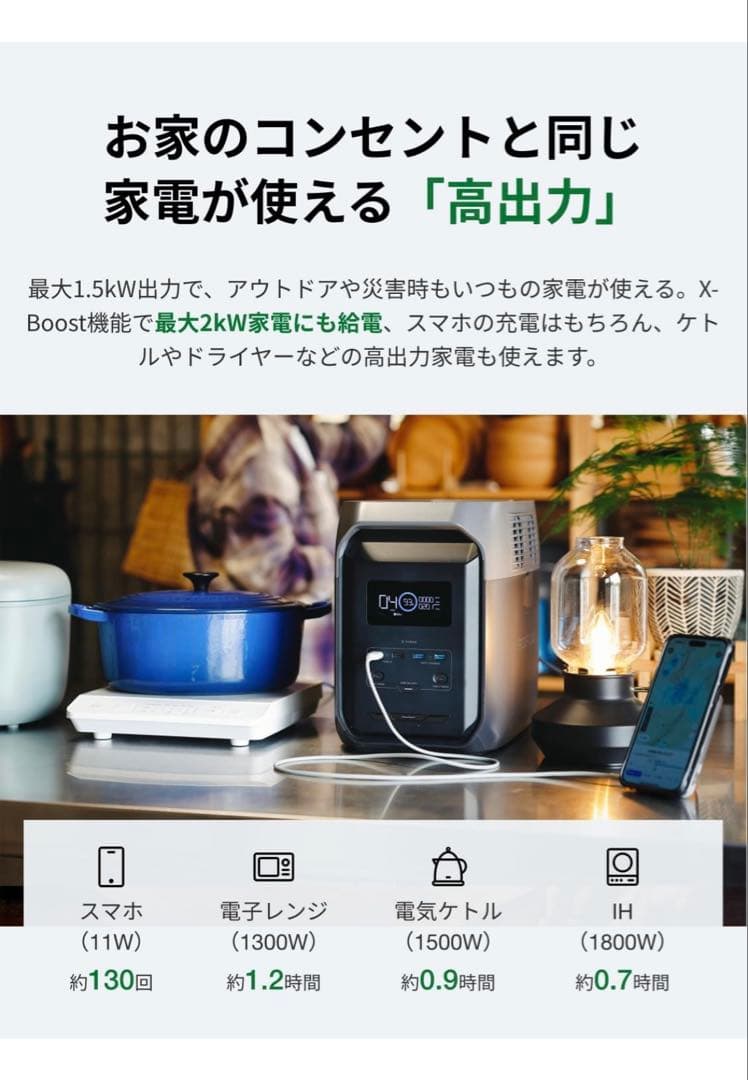 【新品未使用】EcoFlow DELTA 3 1500 1536Wh
