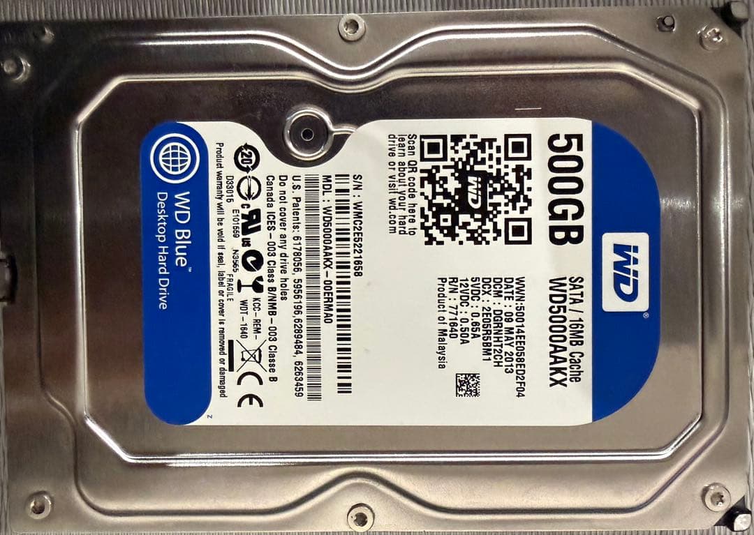 WD Purple 4TB HDD4個　500GB1個　5個セット
