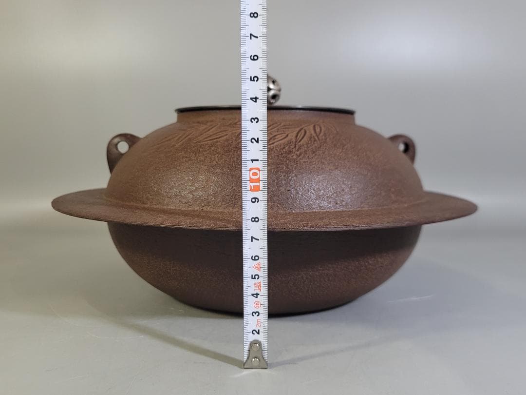 茶道具 透木竹紋釜 共箱 美品 透木付 DT562