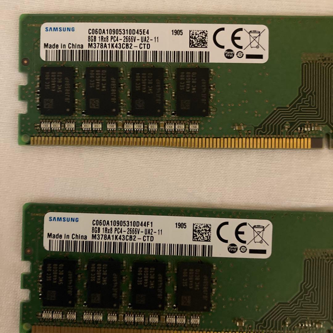 Samsung DDR4 8GB×2枚(16GB) PCメモリ　ジャンク