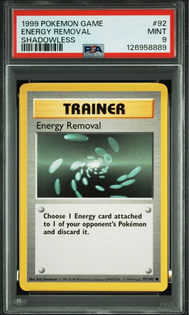 【PSA9】ポケモンカード　エネルギー・リムーブ　シャドーレス　英語版　旧裏
