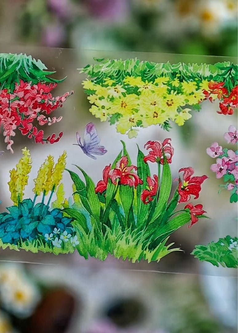 【9552】海外　5/巻　PETマスキングテープ　芝生　花草　自然　装飾系