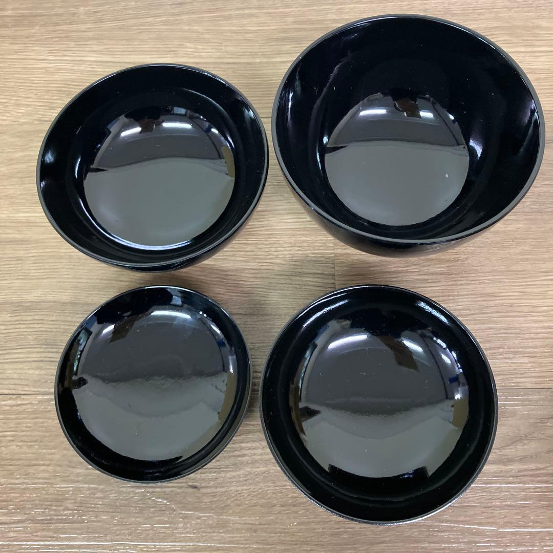 3F 漆器 入れ子椀 5客セット（四つ椀・精進料理・懐石） 応用器 お椀