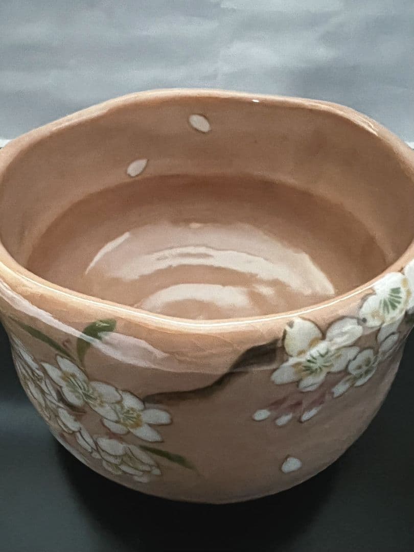 桜の絵 赤茶碗(赤楽) 桂窯 伊藤桂楽 茶道具