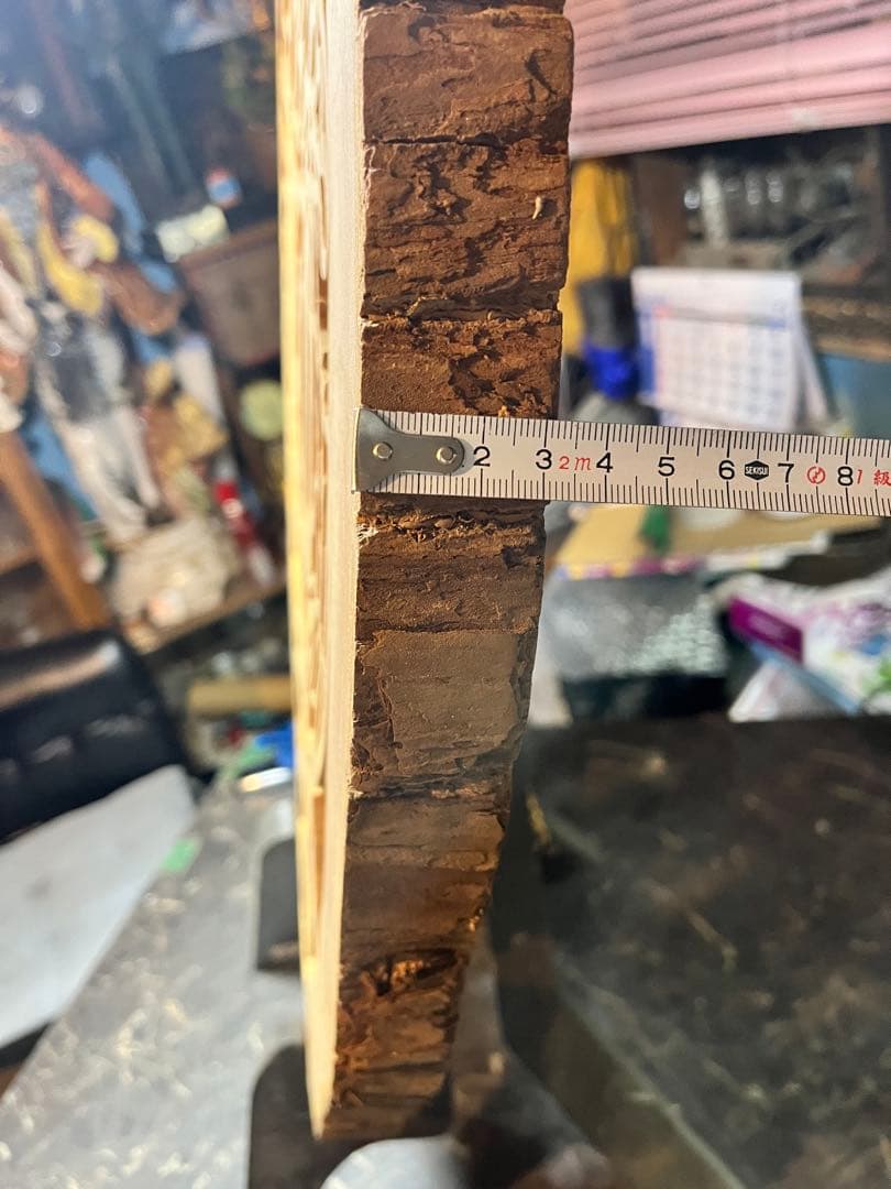 木製彫刻置き物、72センチ、縁起木製彫り物、ジグソー彫刻、切り株透かし彫り、衝立
