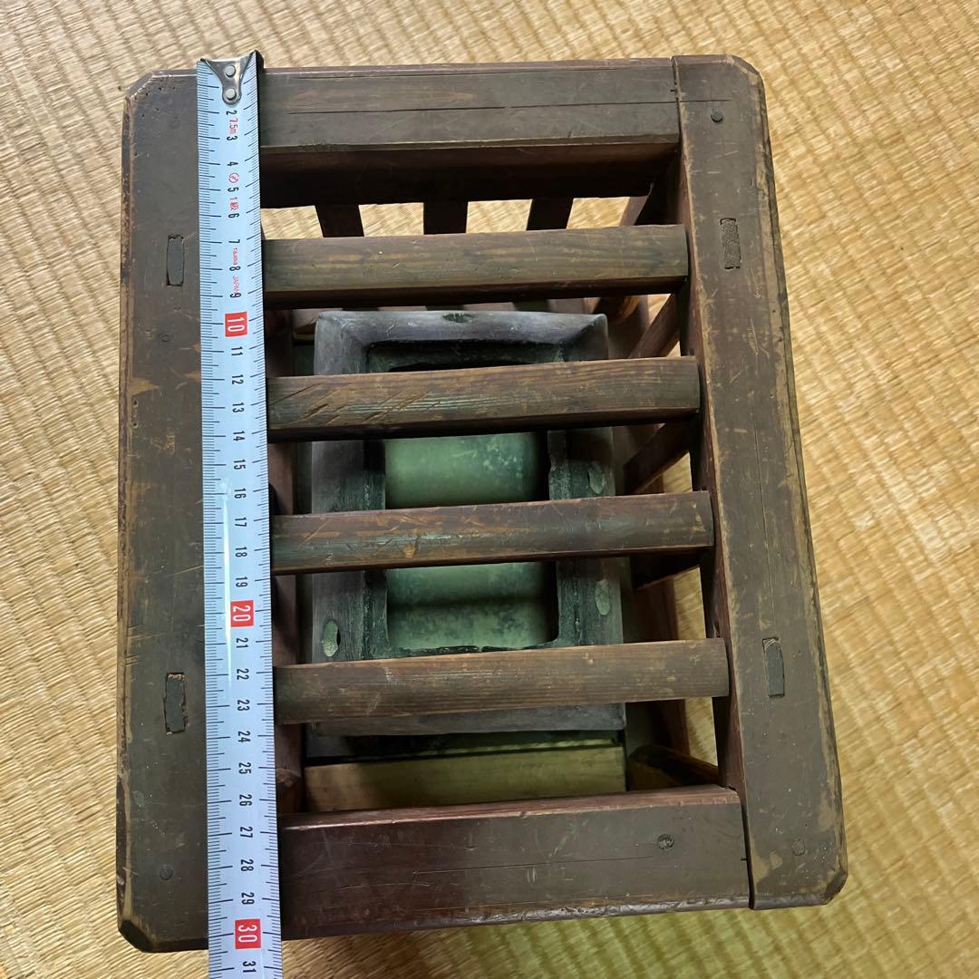 木製やぐらごたつ　陶器製豆炭入れ　ジャンク品