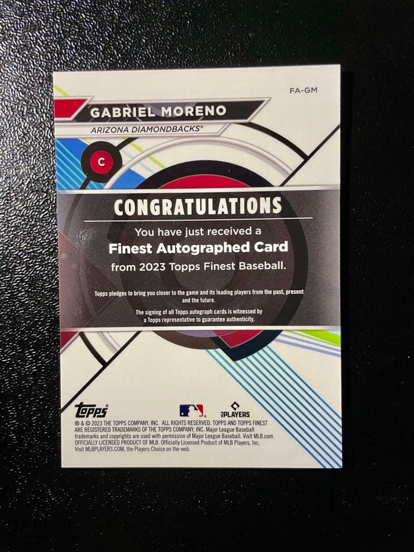 Topps finest ガブリエル・モレノ 直筆サイン auto Dバックス