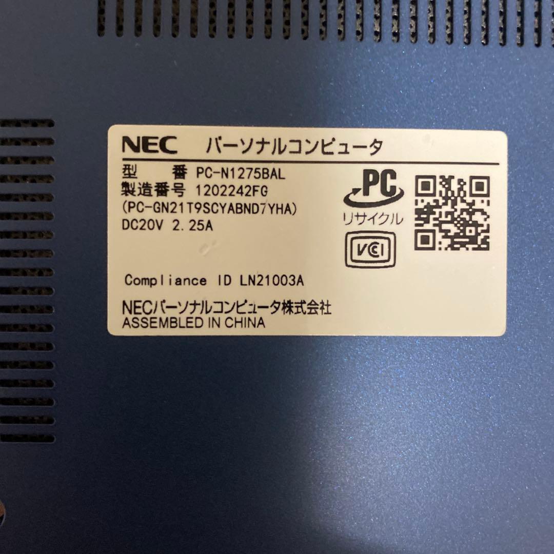 NEC LAVIE PC-N1275BAL ノートPC Windows