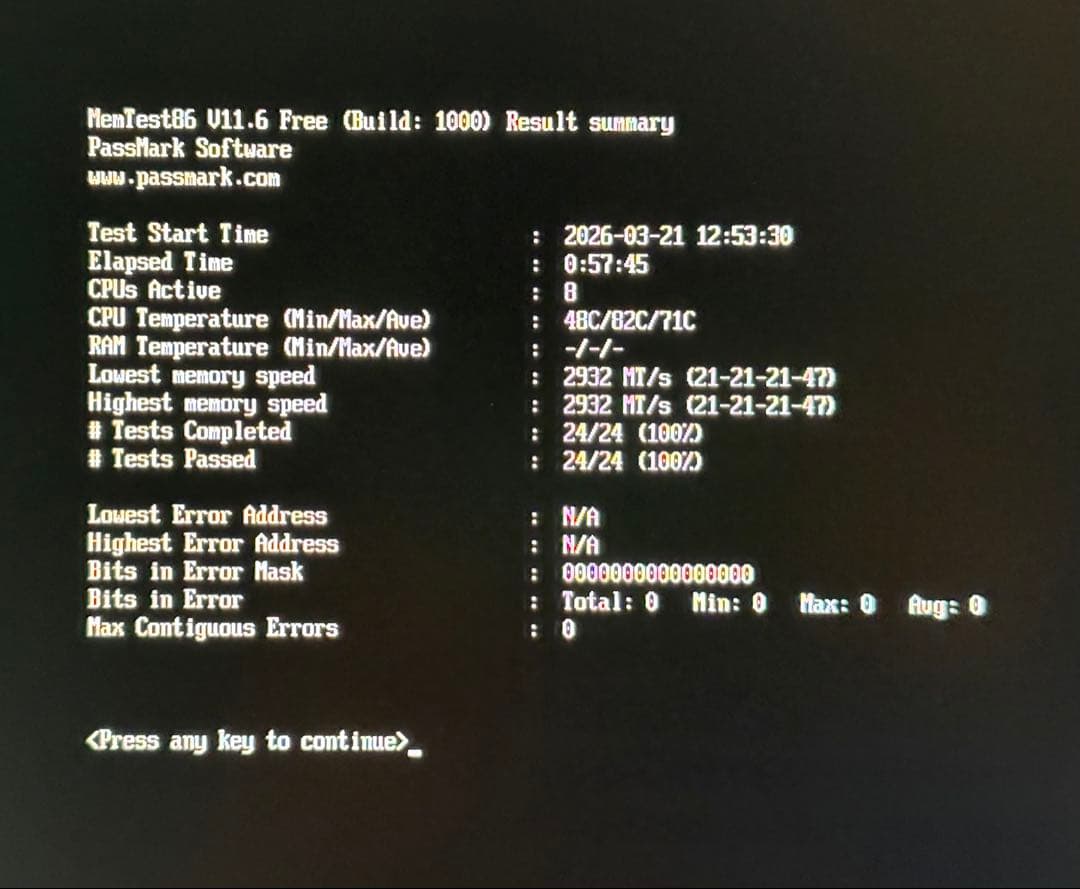 SKHYNIX DDR4 2933 ECC Unbffered 8GBx2枚