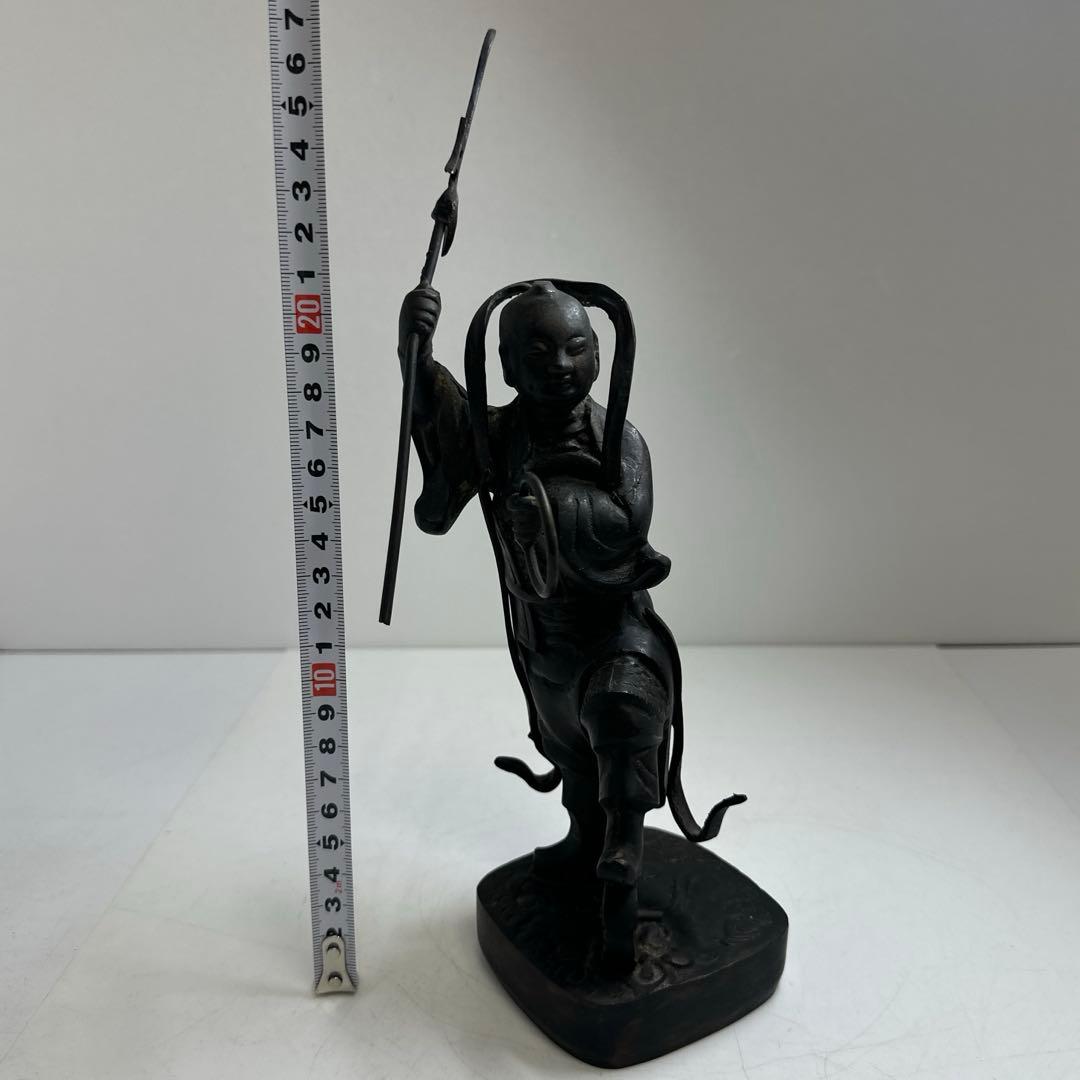 古銅　太子置物　1061g 高さ28.5㎝　トコチ　東な8-0401☆2F