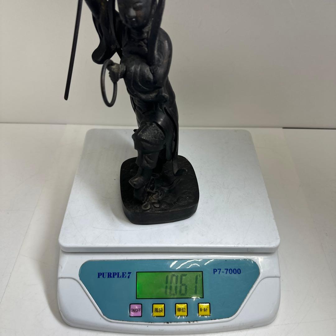 古銅　太子置物　1061g 高さ28.5㎝　トコチ　東な8-0401☆2F