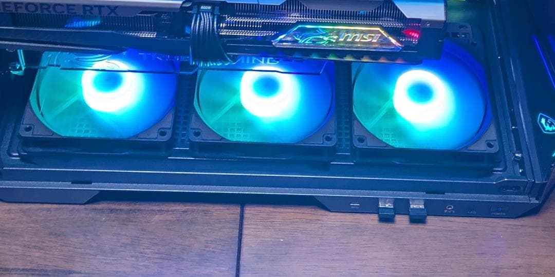 MSI純正 ARGBリバースファン3個セット PCケースファン