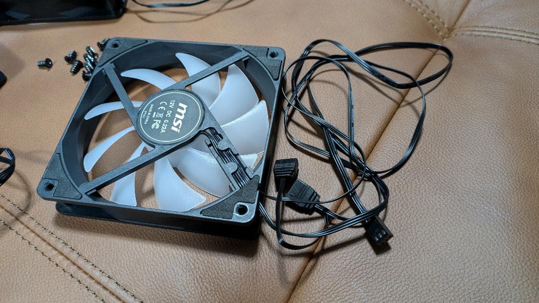 MSI純正 ARGBリバースファン3個セット PCケースファン