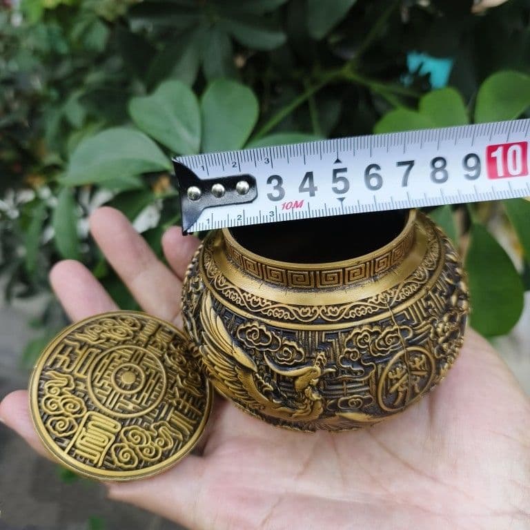 銅 細工 龍鳳 荼葉壺 装飾品 工芸品 美術品 置物