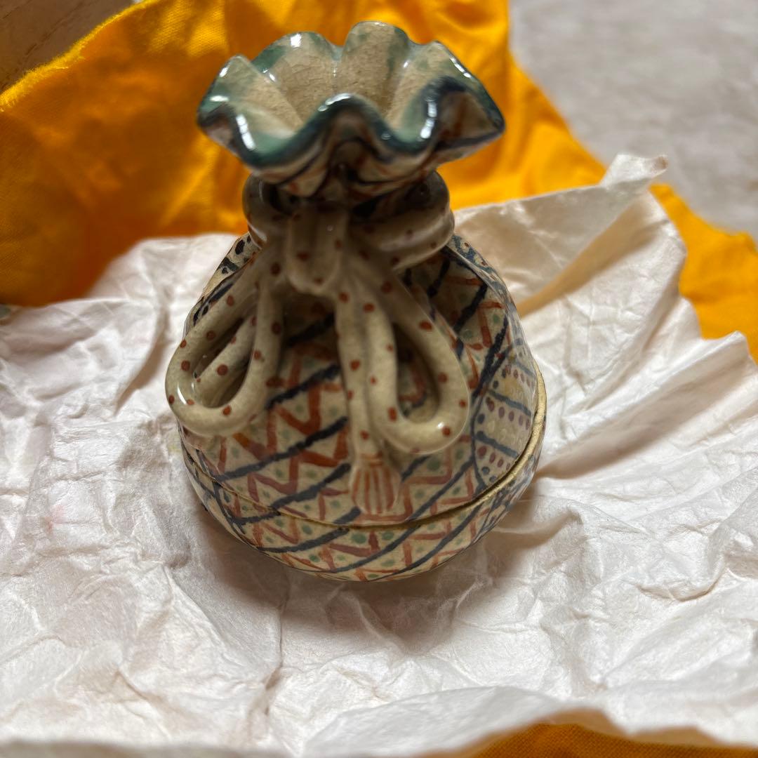 音戸焼き　砂金袋 香合（さきんぶくろ こうごう　濱中英士作