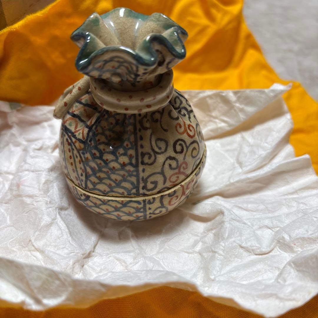 音戸焼き　砂金袋 香合（さきんぶくろ こうごう　濱中英士作