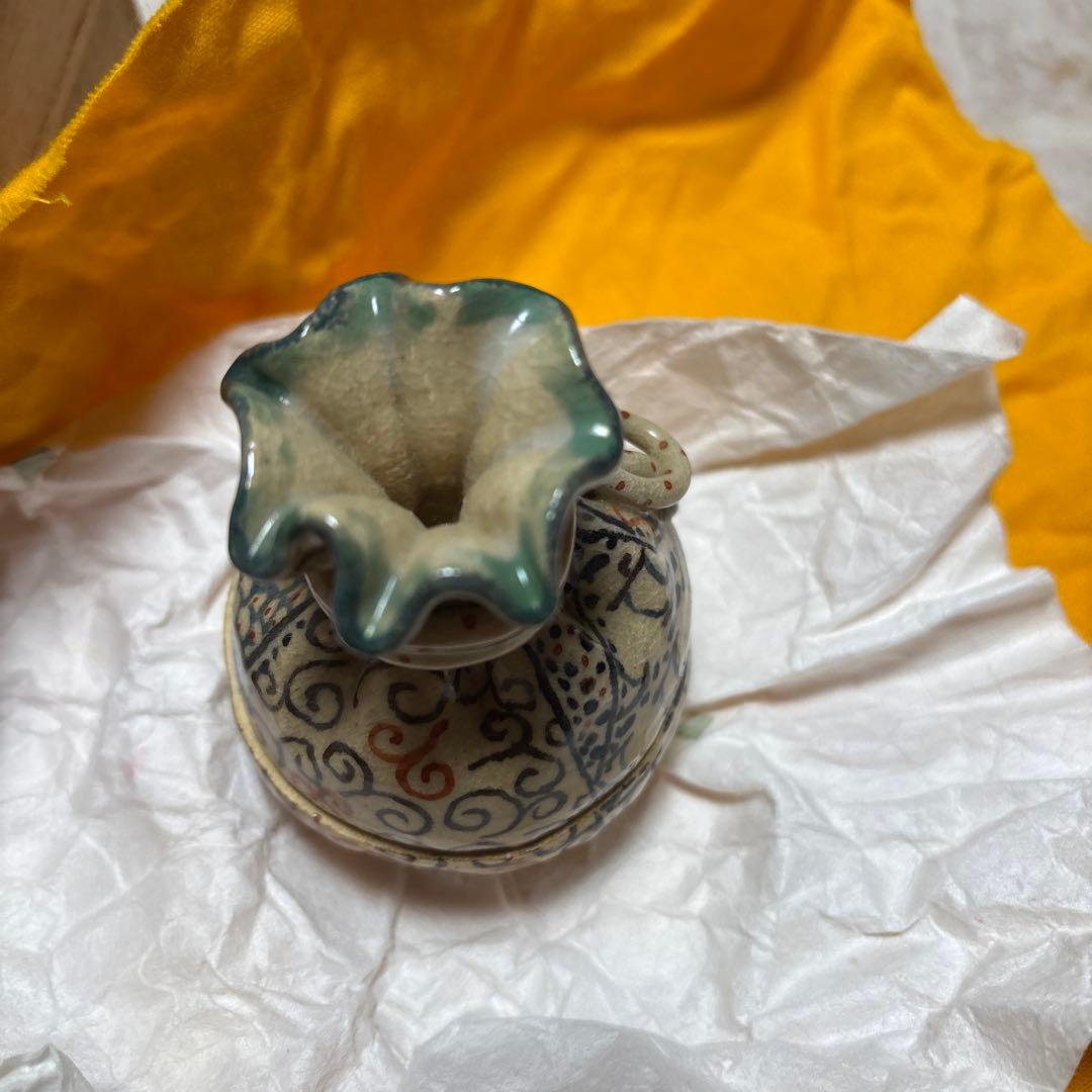 音戸焼き　砂金袋 香合（さきんぶくろ こうごう　濱中英士作