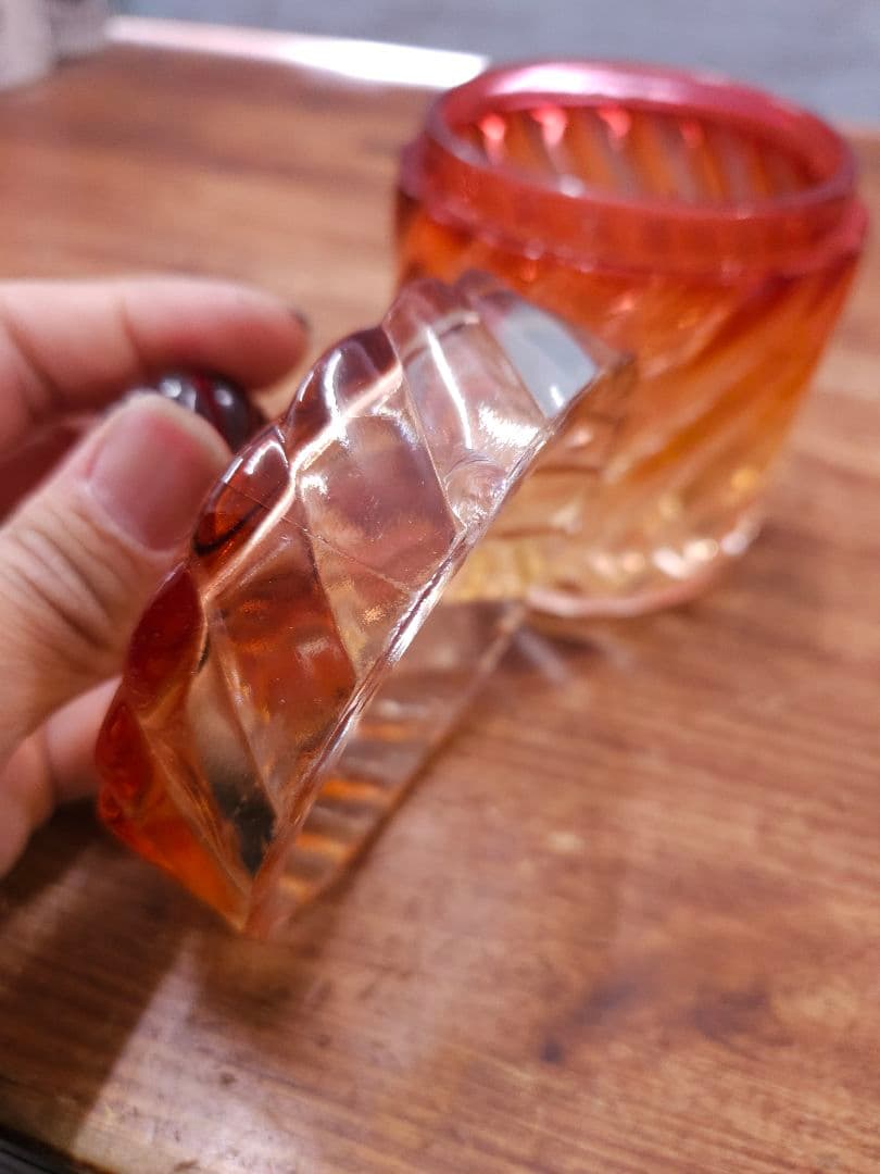オールドバカラ BACCARAT バンブー ローズ ボンボニエール 蓋付き