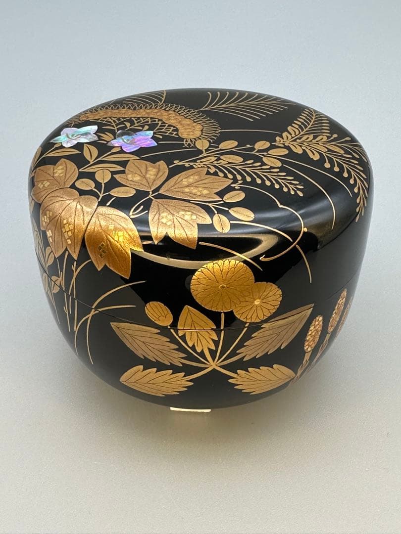 茶道具　棗　高秞厚三　春秋蒔絵