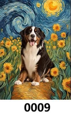 ペット似顔絵アートオーダーメイド、サプライズギフト、有名油絵シリーズ