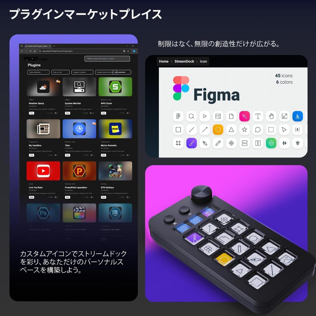 ストリームコントローラー❣️18 マクロキー ストリームドック PC/Mac対応