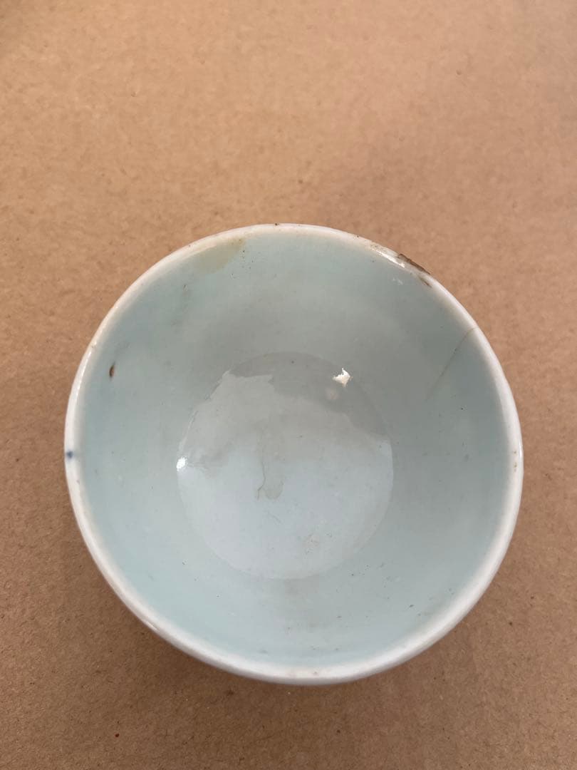 中国清朝 染付 吉祥文 煎茶碗 5客 煎茶道具　木箱