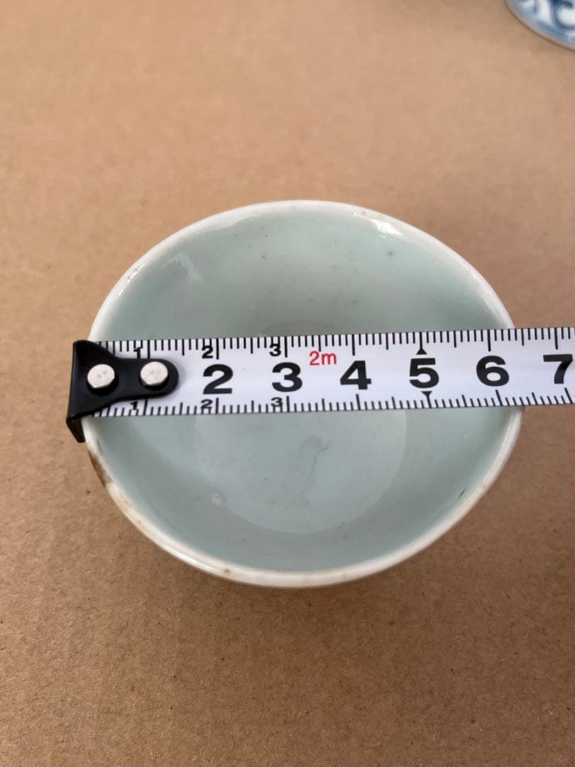 中国清朝 染付 吉祥文 煎茶碗 5客 煎茶道具　木箱