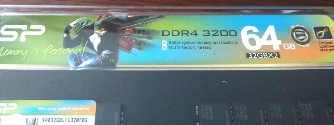 SP DDR4 デスクトップ用メモリ 64GB（32GB×2）3200MHz