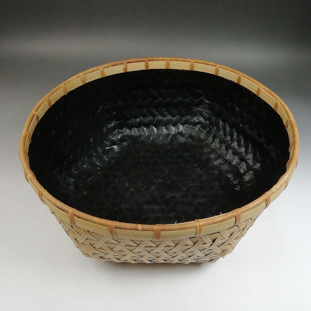 Ｗ３０５　炭斗　『常盤篭　炭斗』『竹編』『和田菁竺 作』　共箱　炭道具　茶道具