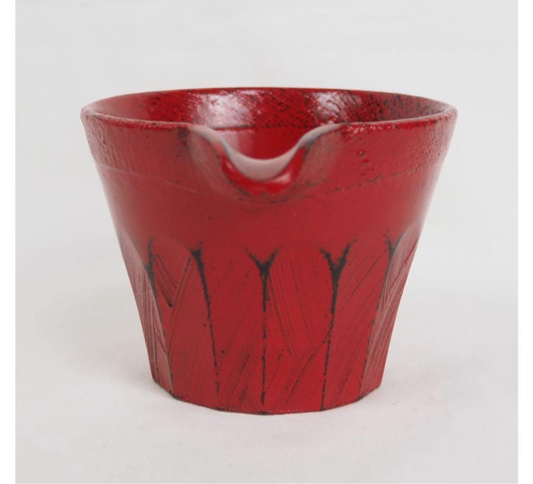 送料無料　輪島塗　面取り　根来片口　漆器　★美品★　赤