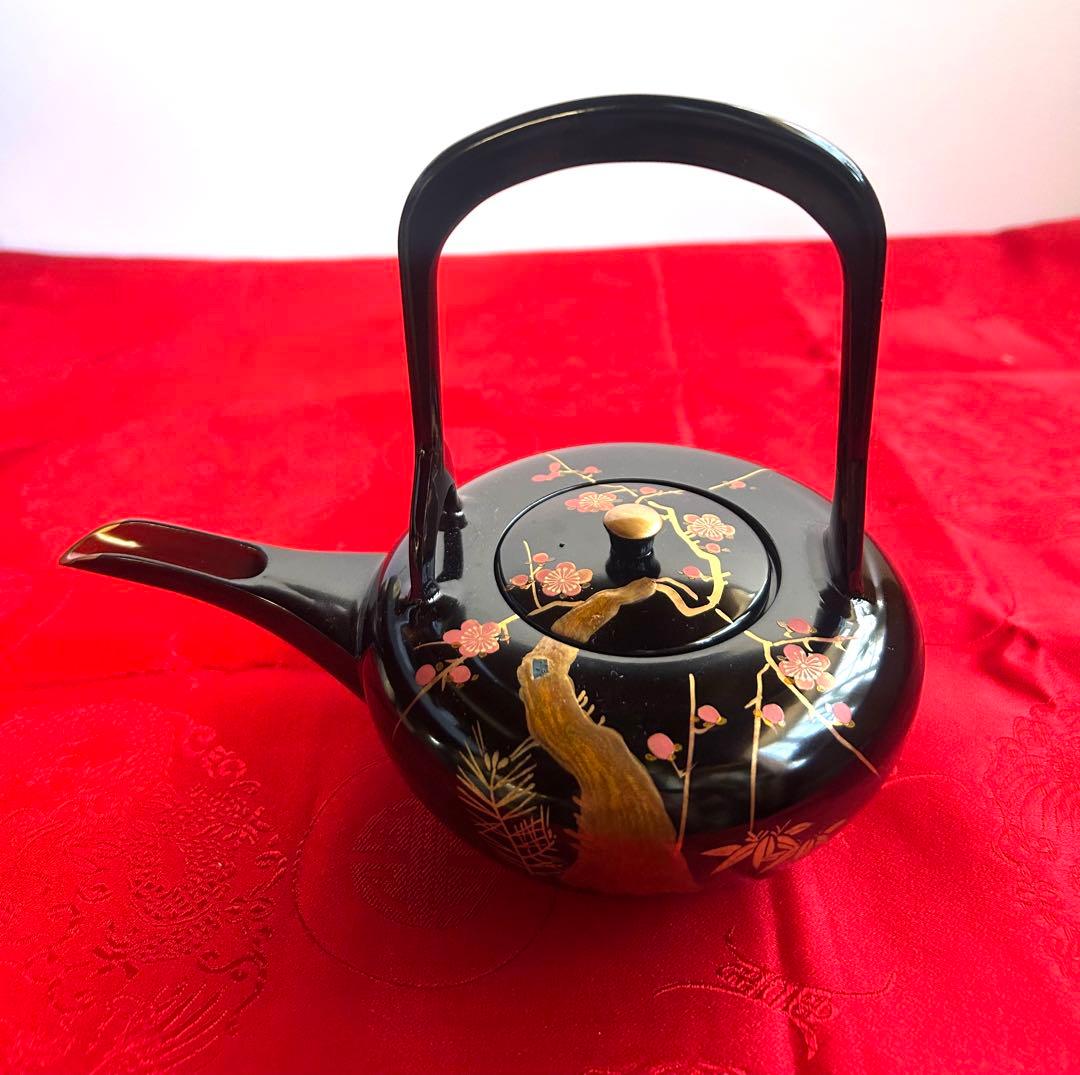 【未使用】屠蘇器 四つ揃 本松クリ足 金泥 螺鈿 松竹梅 金銀蒔絵 骨董 箱入