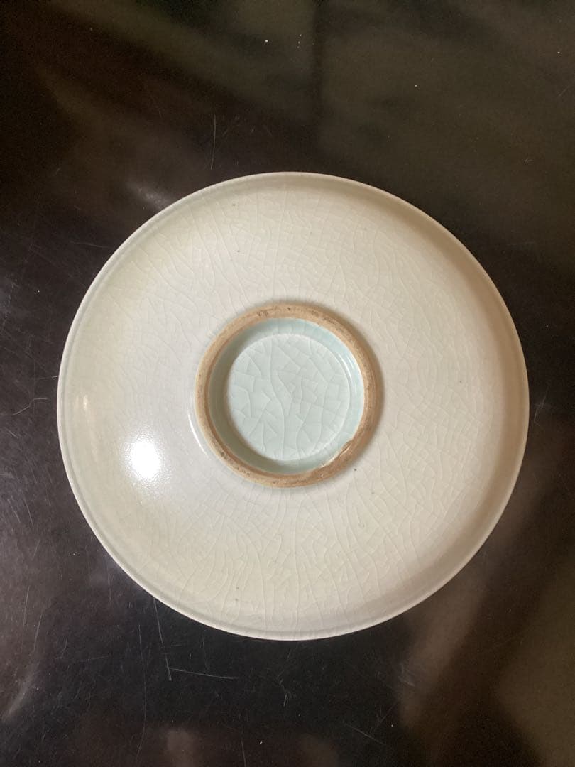 初期伊万里　染付風景図　江戸期中皿幅約20.8cm