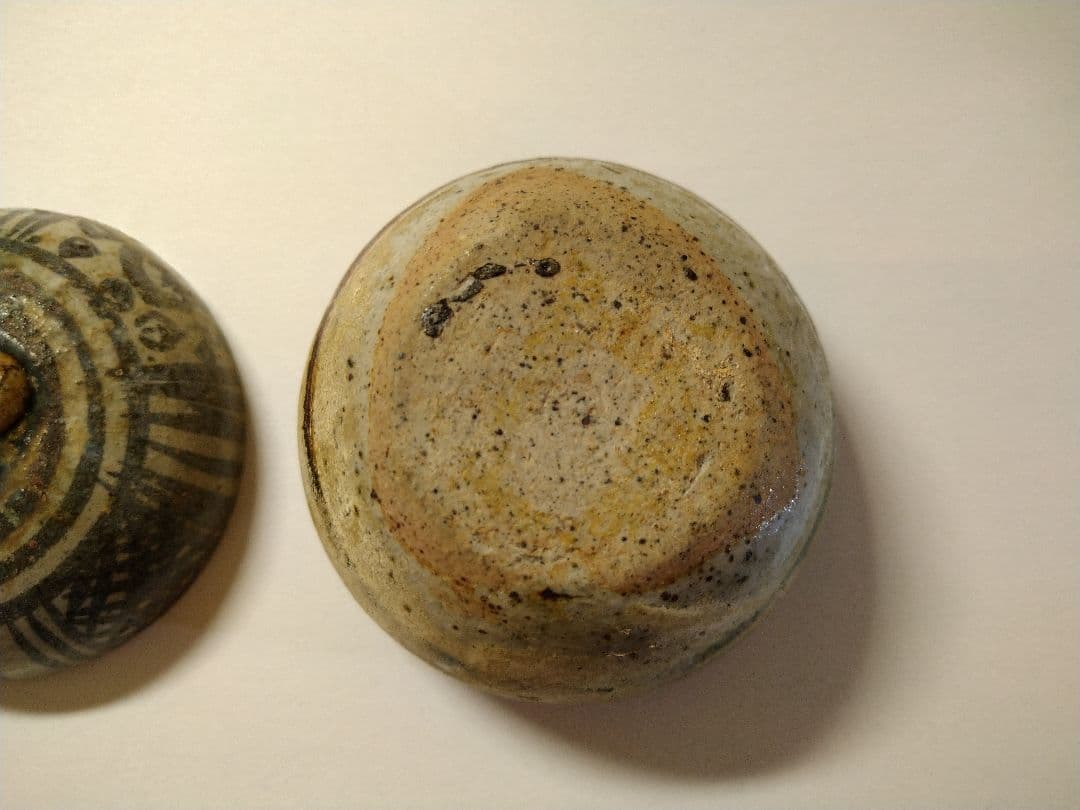 【名品】桃山時代 宋胡録 柿香合 合子 桐箱付◆ 古美術 骨董 伝世品 時代保証