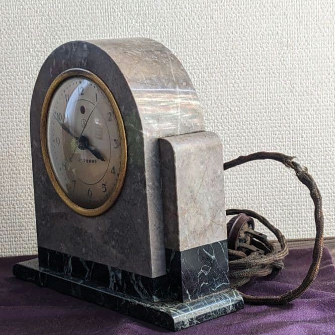 マツダ 電気時計 大理石 昭和 稀少 通電・稼働品