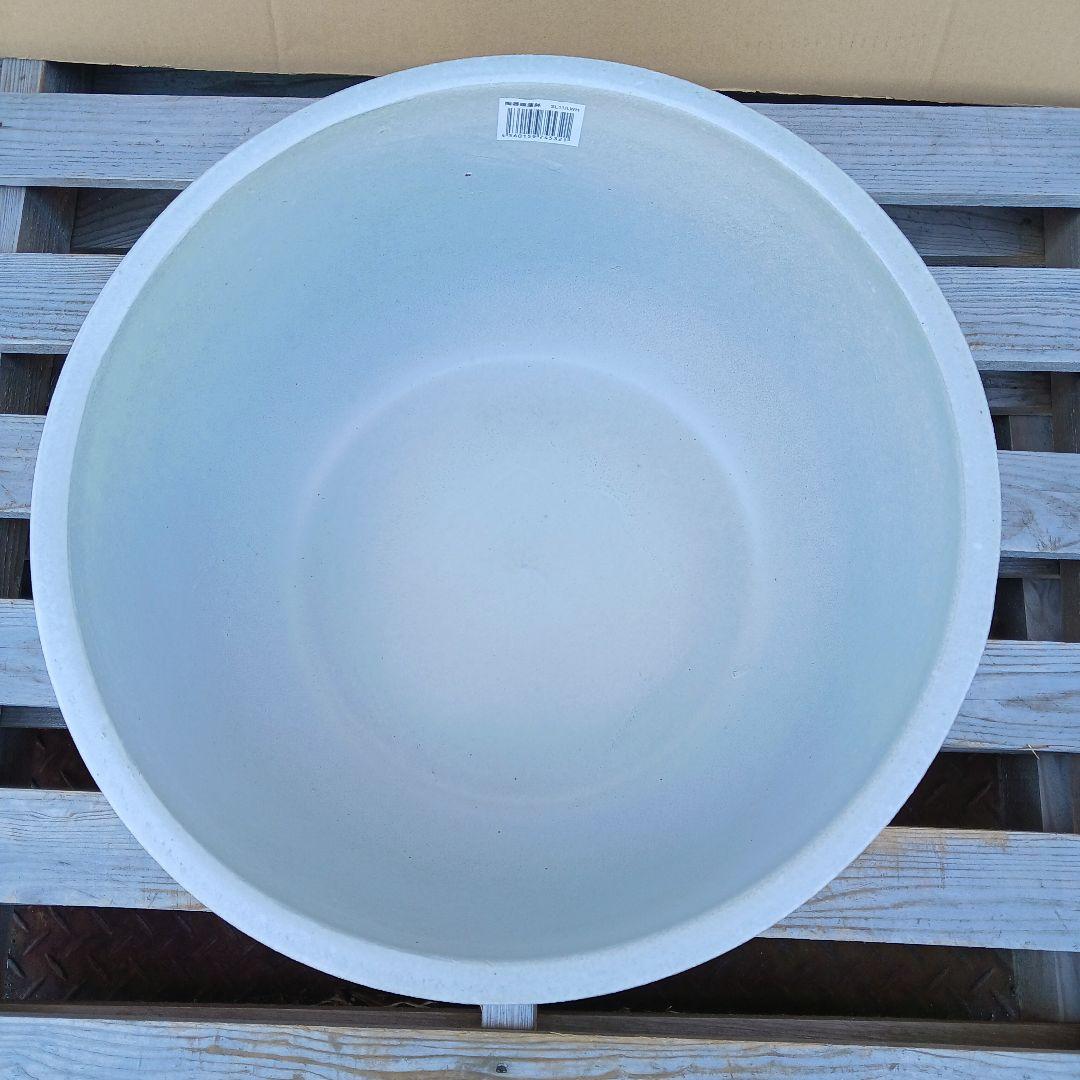 新品　∅50　陶器　睡蓮鉢　特大　メダカ鉢　白　ホワイト　ルーバー　難有　LWH