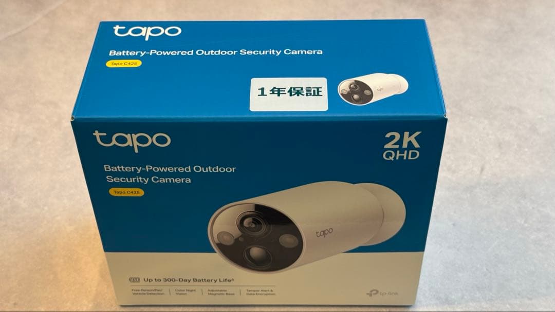 Tapo C425マグネット取付型 フルワイヤレス防犯カメラ