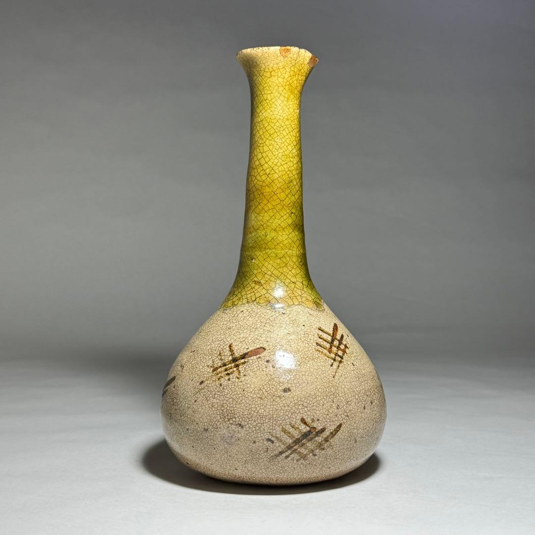 ◆瀬戸の名陶【加藤春丹】作 古瀬戸花瓶 伝世 江戸時代中期〜後期 茶道具◆