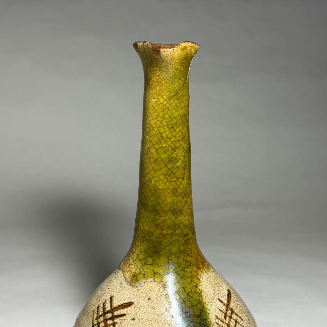 ◆瀬戸の名陶【加藤春丹】作 古瀬戸花瓶 伝世 江戸時代中期〜後期 茶道具◆